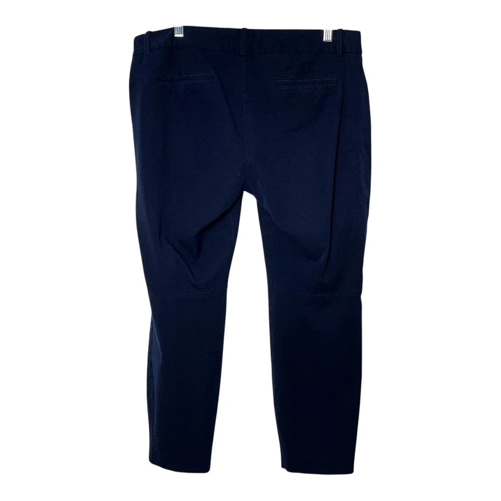 J.Crew Minnie Pant Navy Blue Side Zip Cropped Stretch‎ Trousers 18850 Womens 16